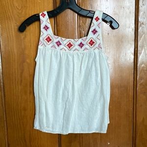 Madewell Linen Blend Embroidered Top XXS